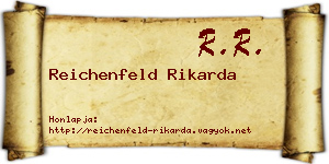 Reichenfeld Rikarda névjegykártya